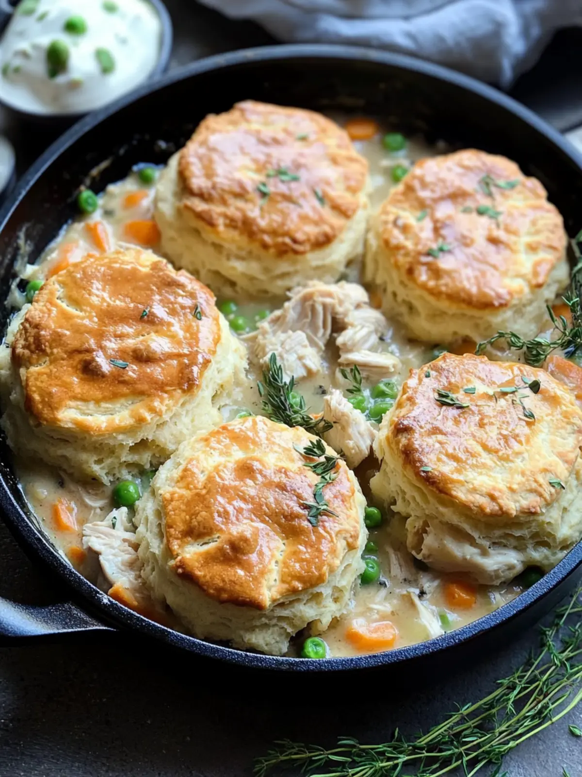 Skillet Chicken Pot Pie with Biscuits: Cozy Family Comfort Dish 5 Skillet Chicken Pot Pie With Biscuits