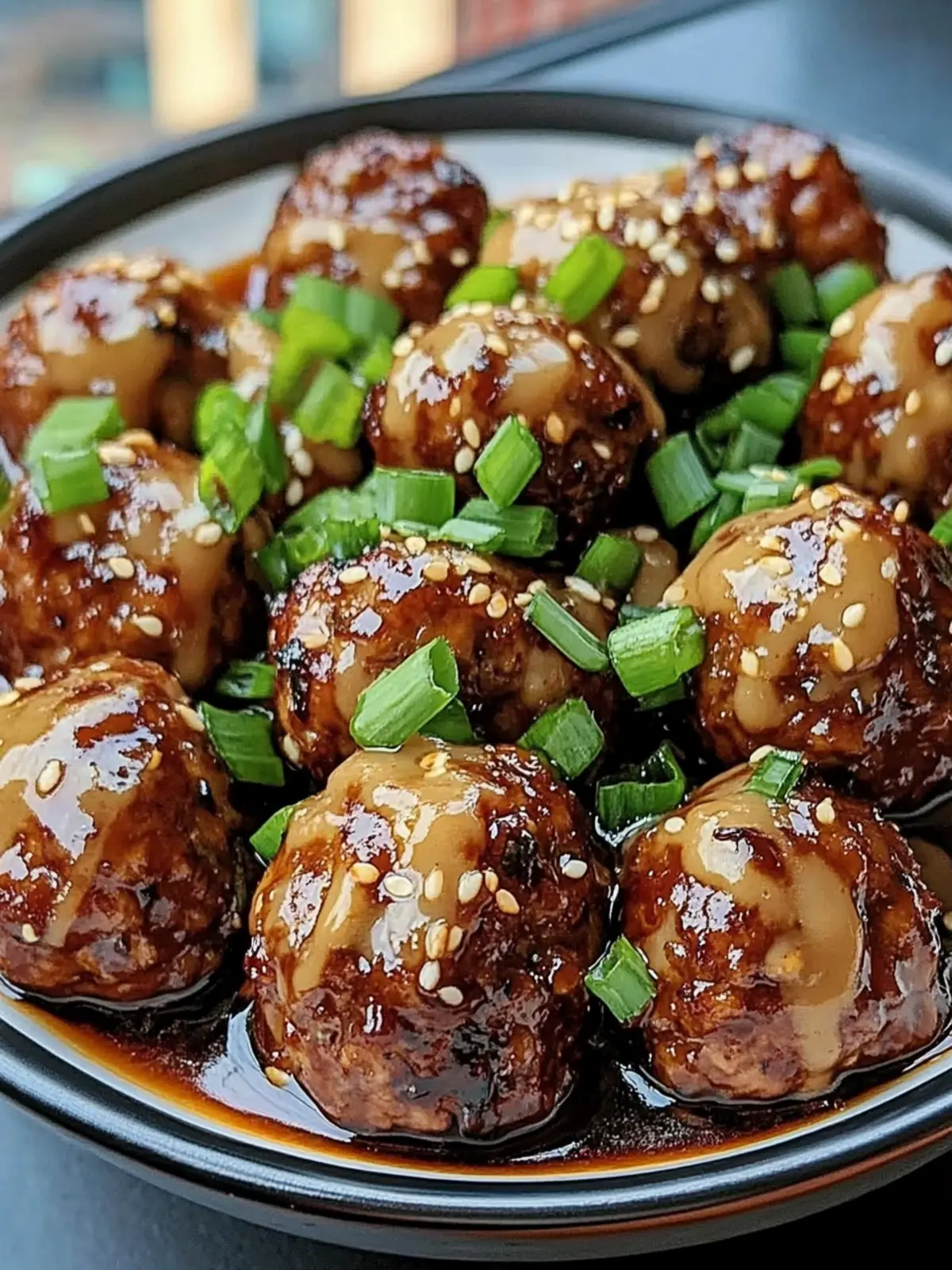 Sticky Hoisin Meatballs with Scallion Sauce – Bold & Tasty Delight 3 Sticky Hoisin Meatballs with Scallion Sauce