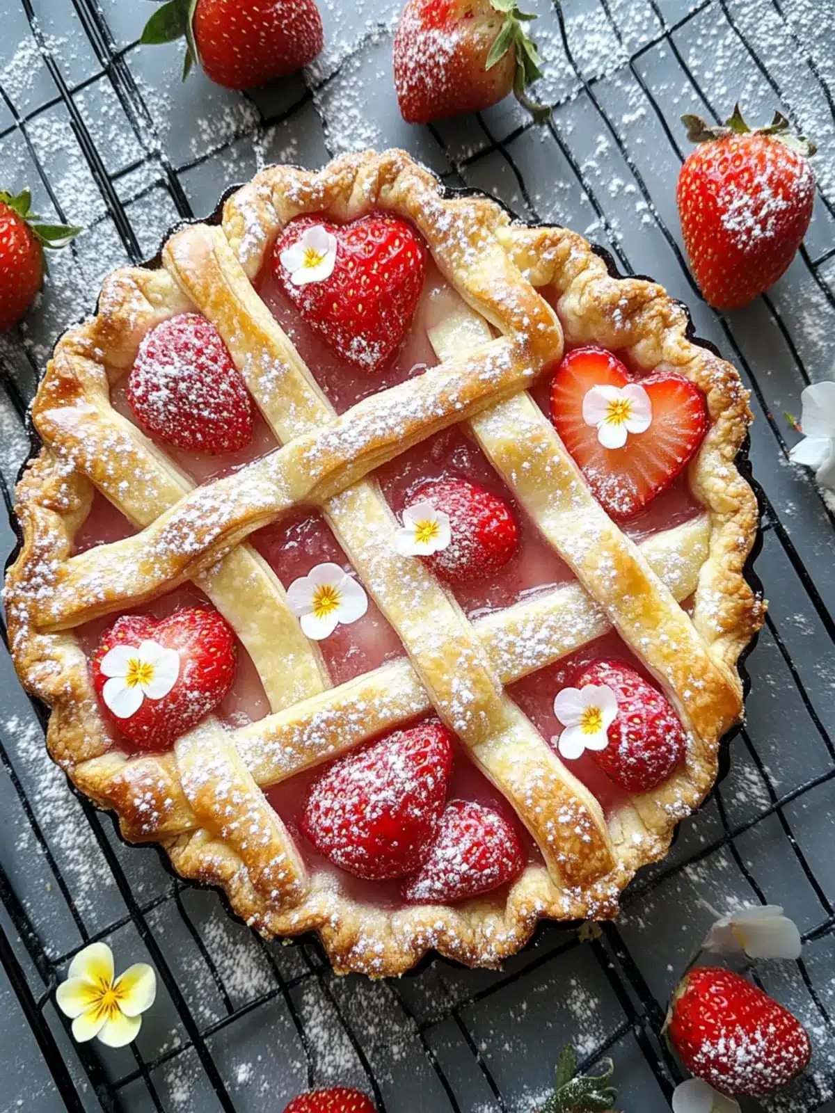 Lattice Strawberry Tart: A Sweet Heart-Shaped Delight 4 Lattice Strawberry Tart