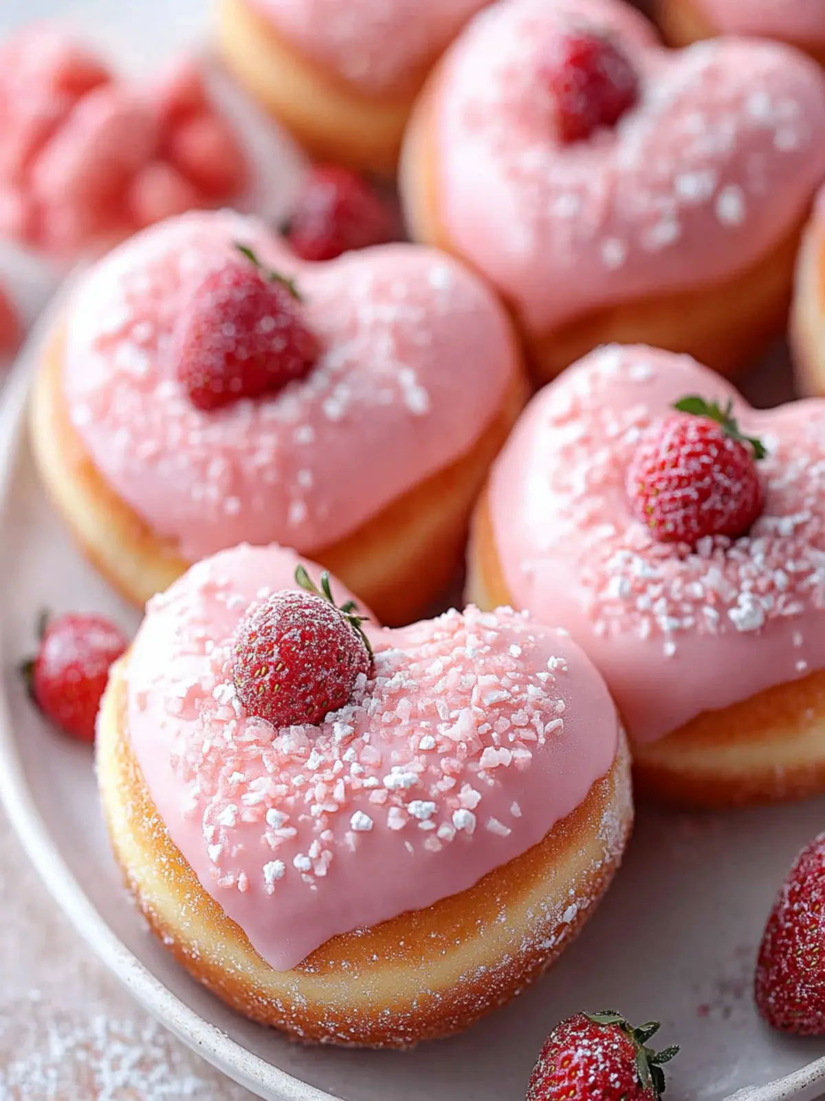 Heart Shaped Strawberry Cheesecake Donuts to Sweeten Your Day 5 Heart Shaped Strawberry Cheesecake Donuts