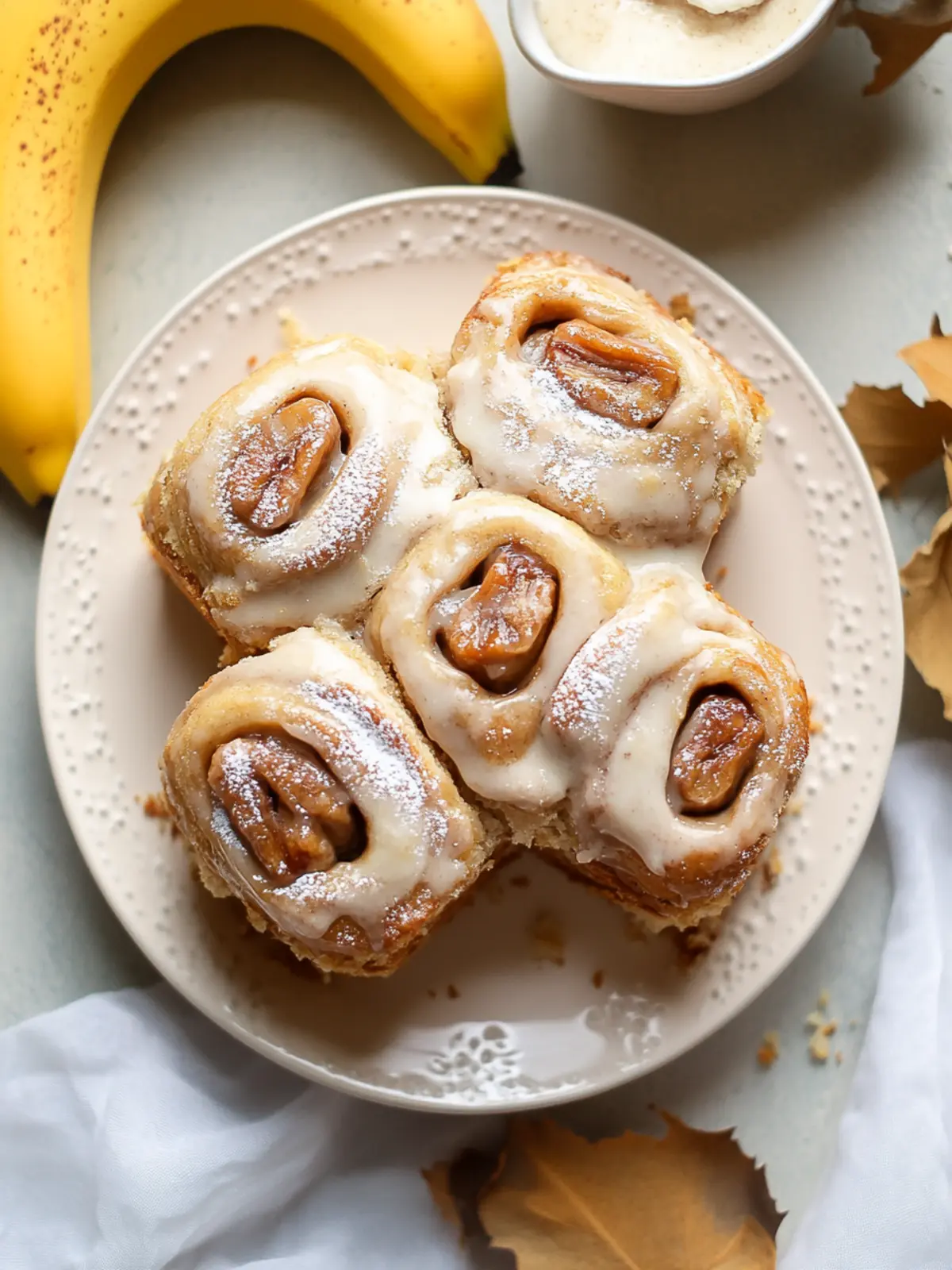 Homemade Banana Bread Cinnamon Rolls with Creamy Frosting 3 Homemade Banana Bread Cinnamon Rolls