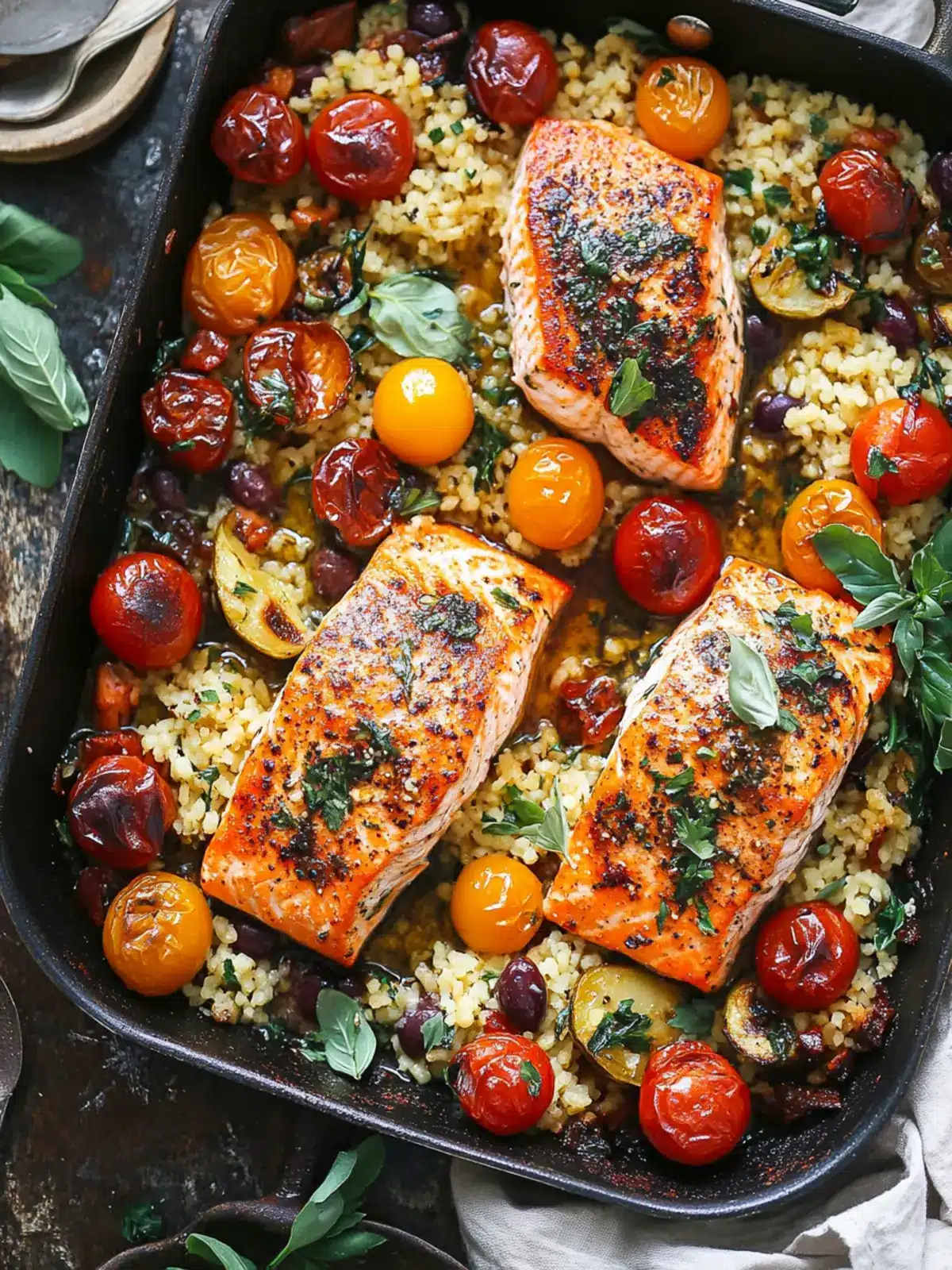 Mediterranean Salmon One-Pan 30-Minute Meal You'll Love 3 Mediterranean Salmon (One-Pan, 30-Minute Meal)