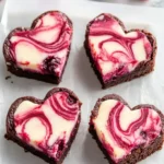Heart Shaped Brownies with Raspberry Swirl and Cheesecake Delight 42 Heart Shaped Brownies (with Raspberry Swirl and Cheesecake Topping)