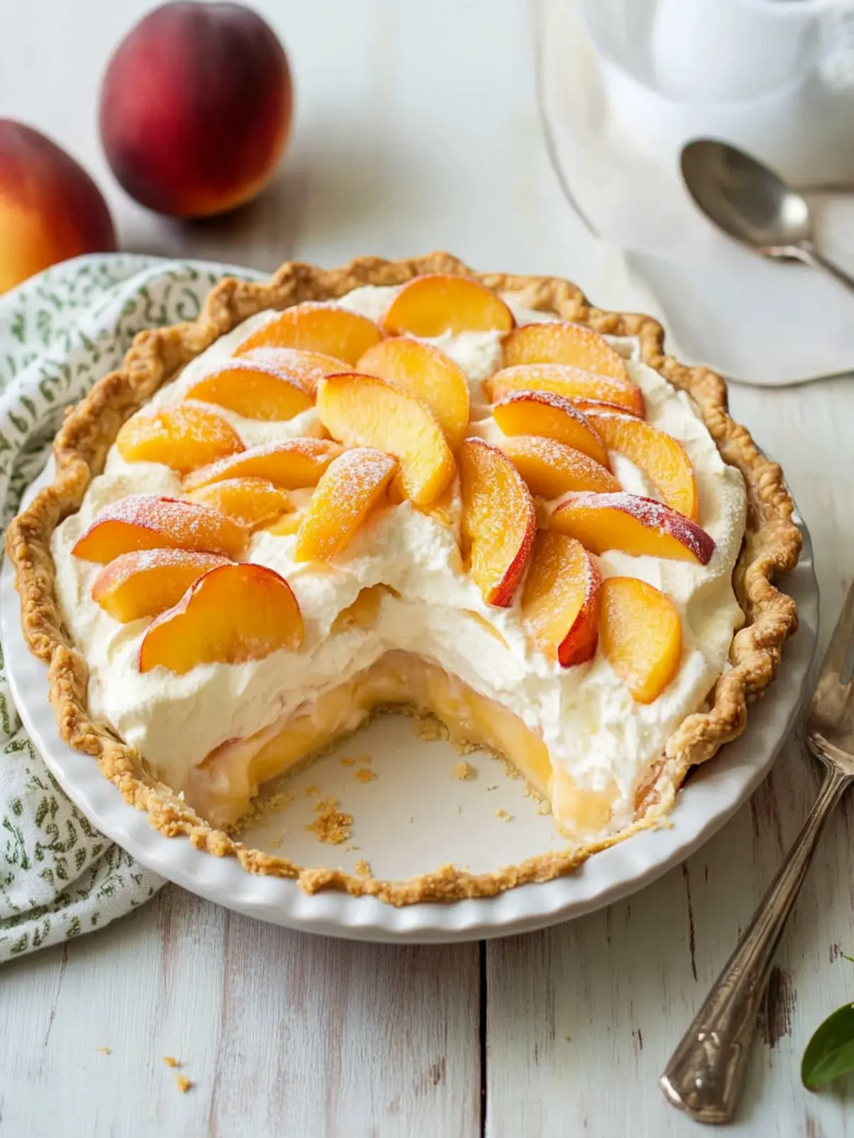 Peaches and Cream Pie with Mascarpone - Sweet Summer Bliss 5 Peaches and Cream Pie (with Mascarpone)