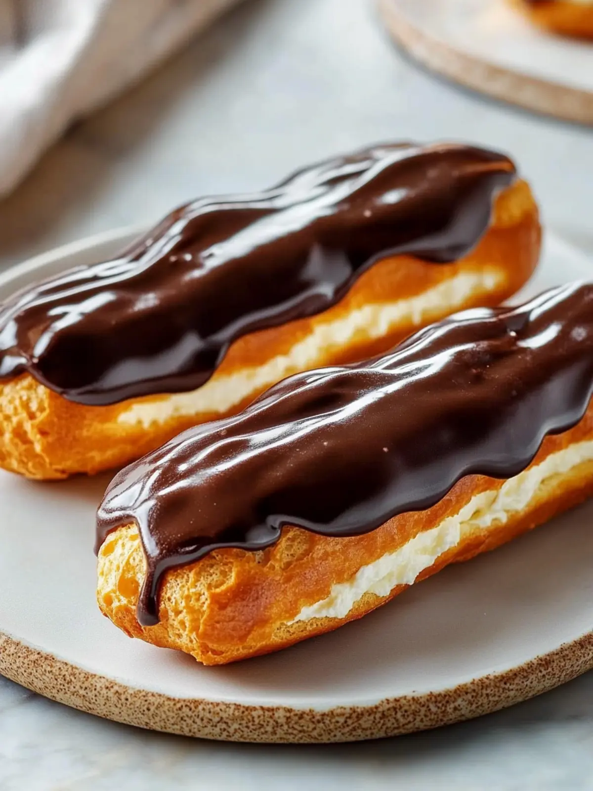 Classic Chocolate Eclairs: Perfectly Puffed & Irresistibly Rich 5 Classic Chocolate Eclairs: Perfectly Puffed & Never Flat!