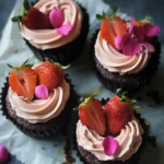 Chocolate Love Cakes with Roasted Strawberry Buttercream Magic 6 Chocolate Love Cakes with Roasted Strawberry Buttercream