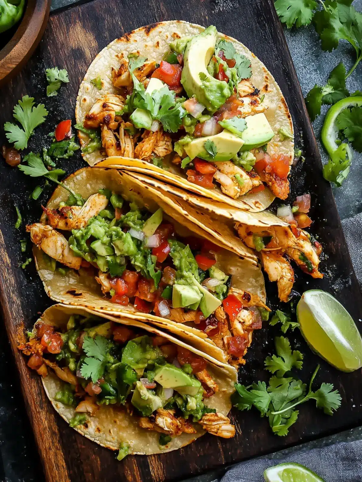 Crispy Poblano Chicken Tacos with Dreamy Avocado-Jalapeño Salsa 5 Crispy Poblano Chicken Tacos with Avocado-Jalapeño Salsa