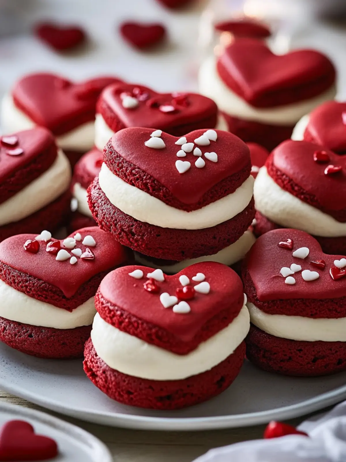 Melt Hearts with Heart-Shaped Red Velvet Whoopie Pies 2 Heart-Shaped Red Velvet Whoopie Pies