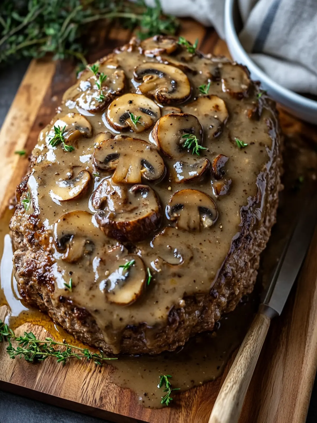 Savory Meatloaf with Mushroom Gravy: Your Cozy Dinner Favorite 2 Meatloaf with Mushroom Gravy