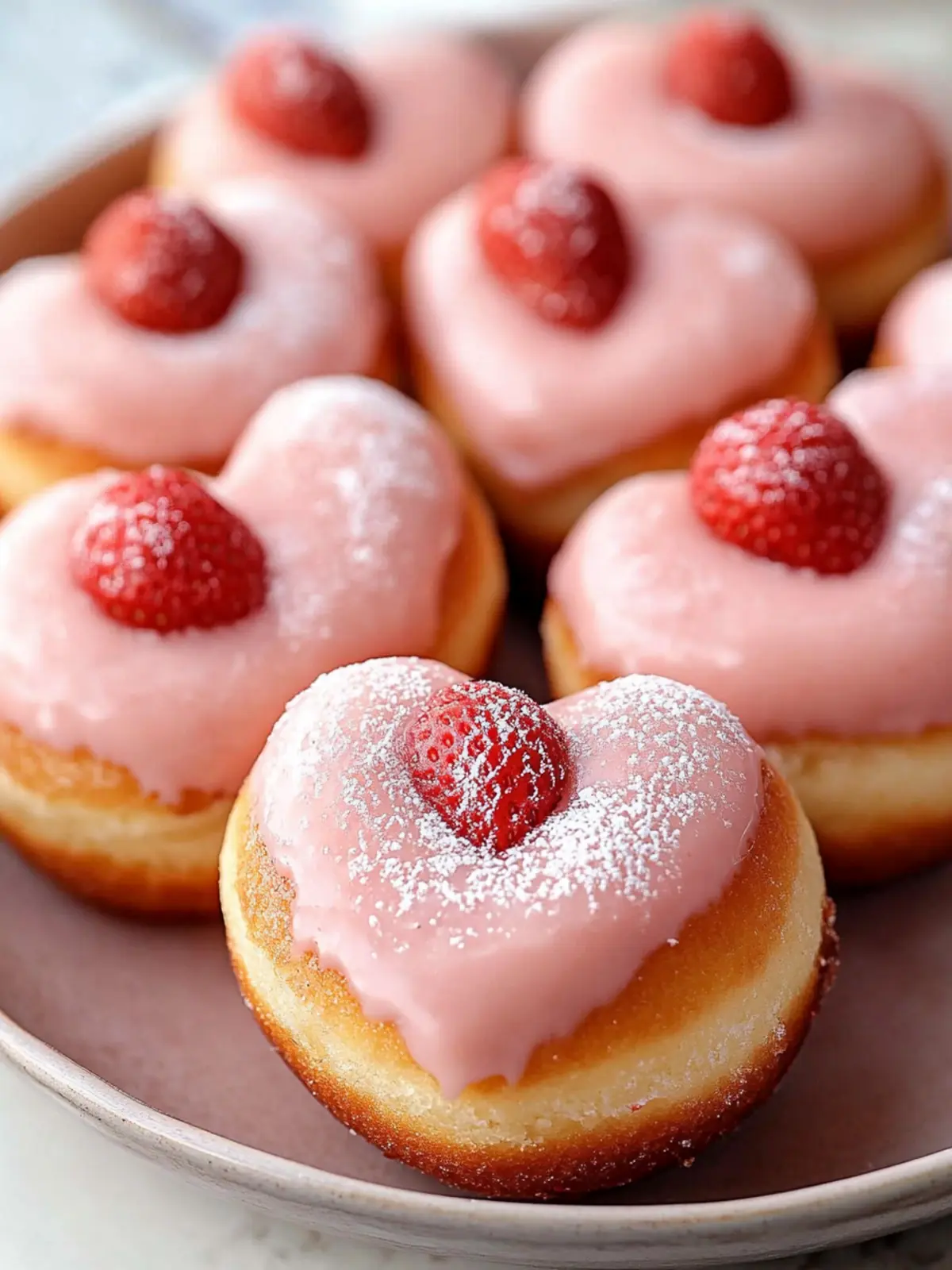 Heart Shaped Strawberry Cheesecake Donuts to Sweeten Your Day 2 Heart Shaped Strawberry Cheesecake Donuts