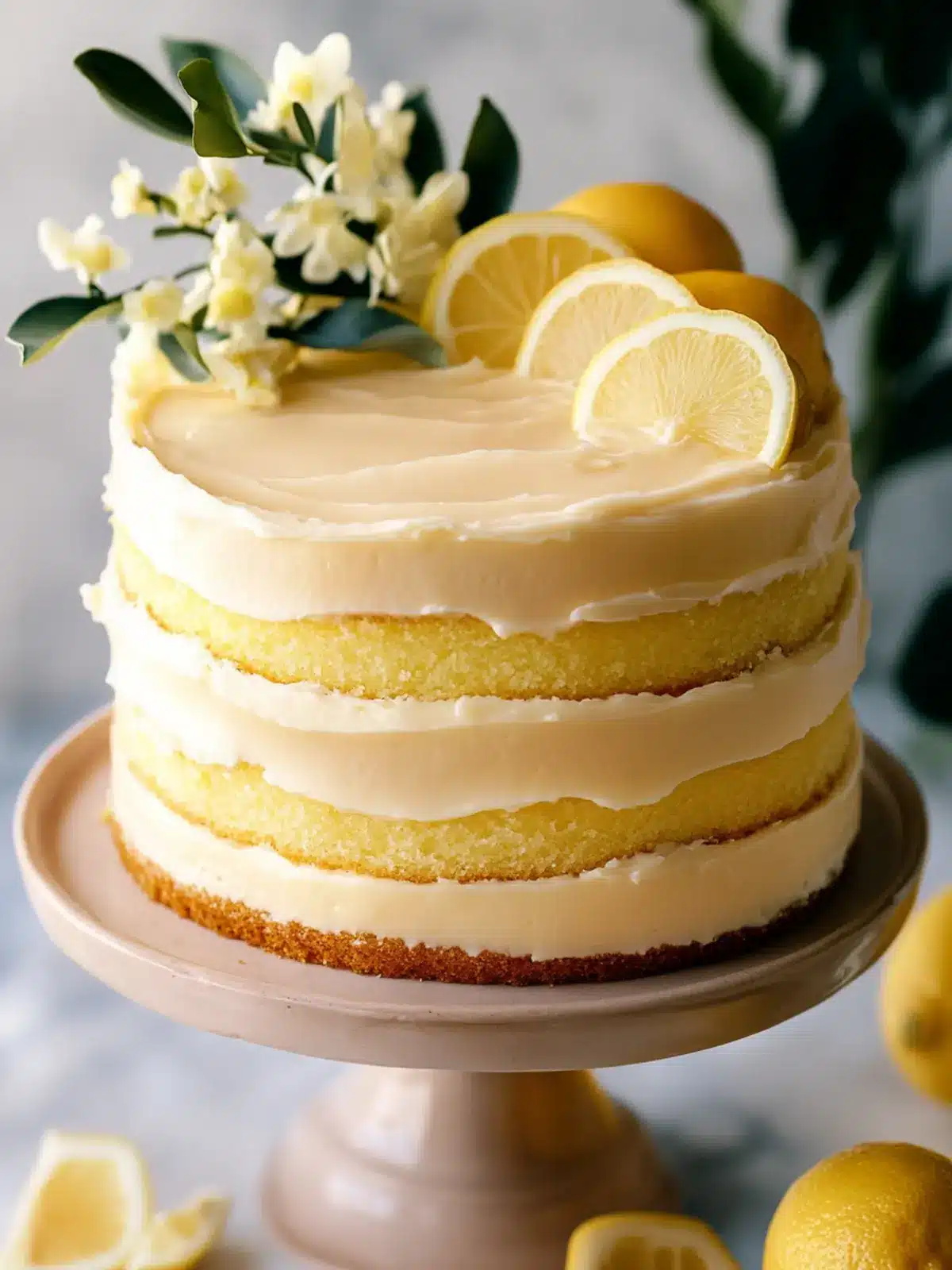 Ultimate Lemon Layer Cake with Decadent Curd & Buttercream 5 Luscious lemon cake, lemon curd, and lemon buttercream make up this incredibly indulgent ultimate lemon layer cake.