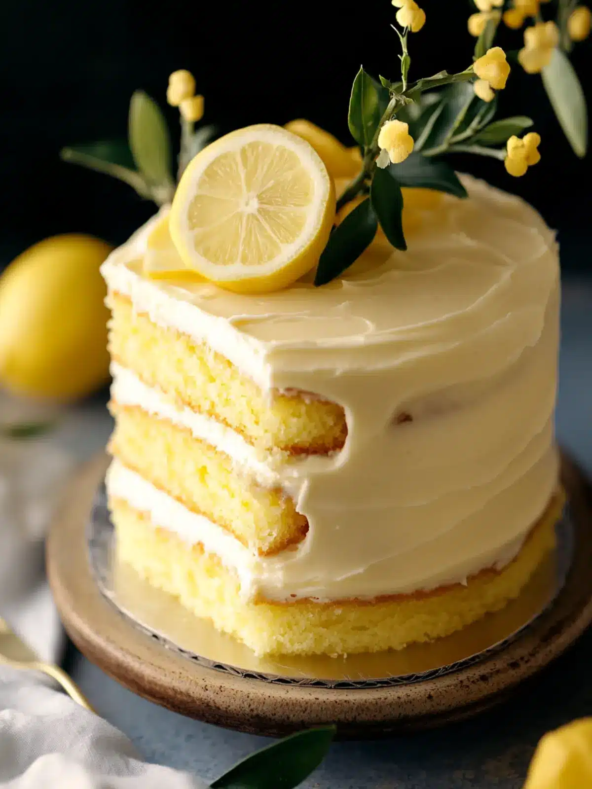 Ultimate Lemon Layer Cake with Decadent Curd & Buttercream 2 Luscious lemon cake, lemon curd, and lemon buttercream make up this incredibly indulgent ultimate lemon layer cake.