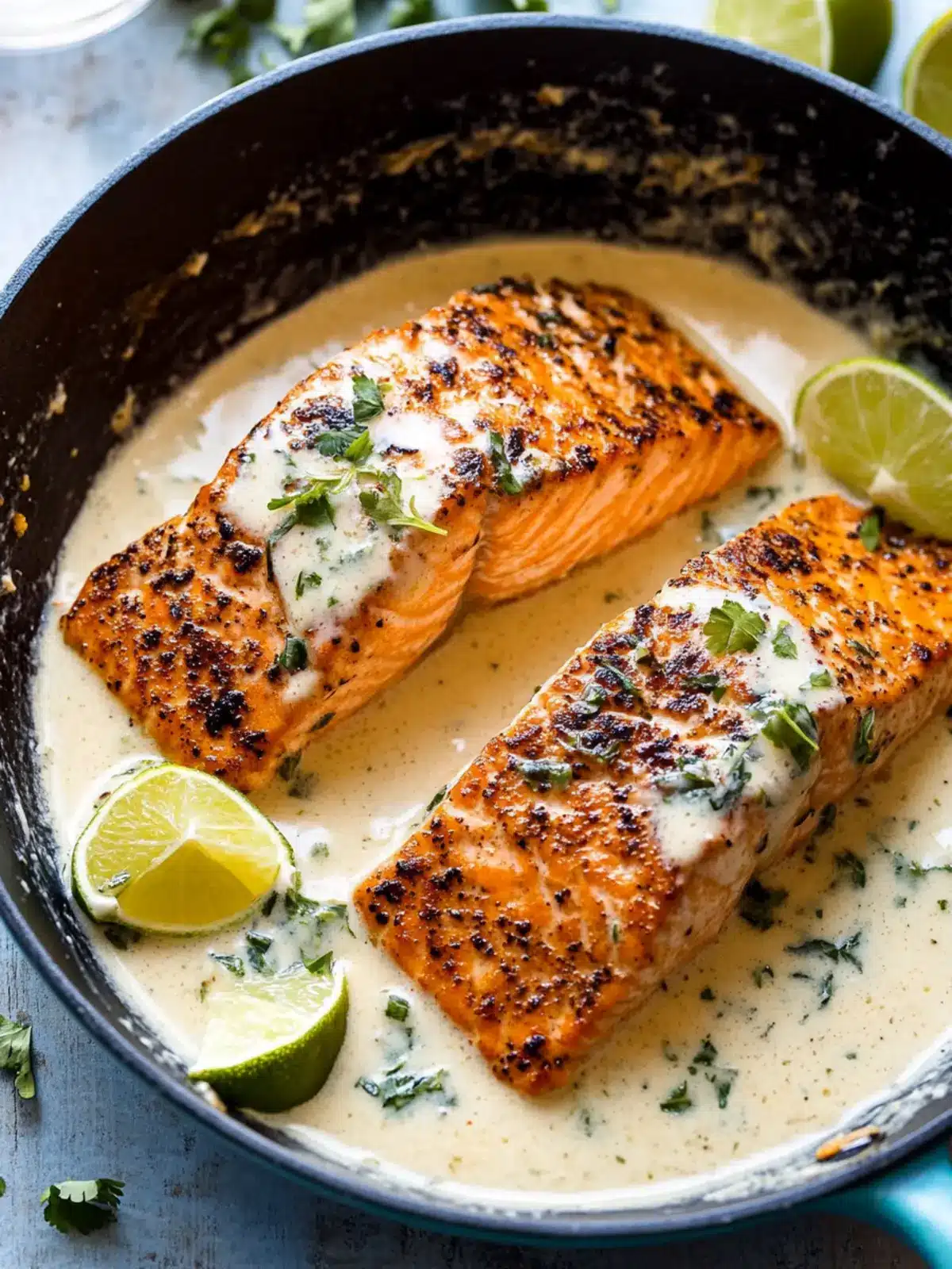 One Skillet Creamy Coconut Lime Salmon: Dinner Bliss Ahead 4 one skillet creamy coconut lime salmon