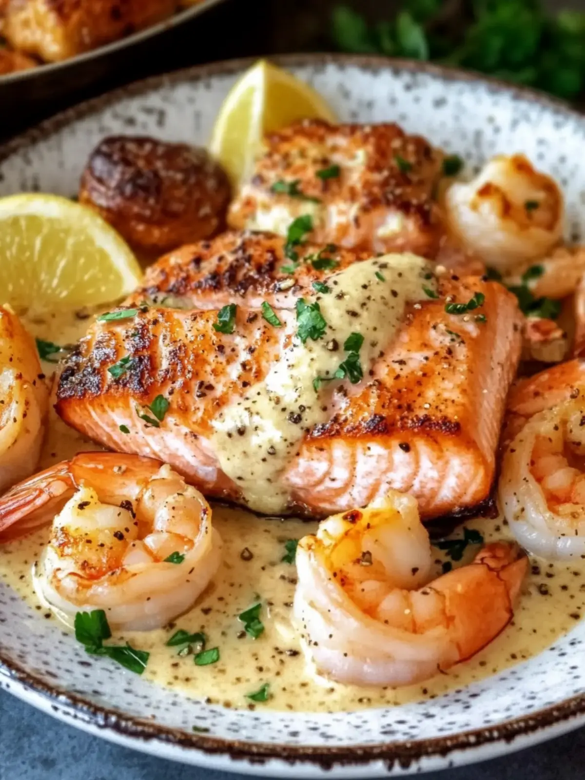 Salmon and Shrimp with Creamy Garlic Sauce in Just 30 Minutes 5 Salmon and Shrimp with Creamy Garlic Sauce