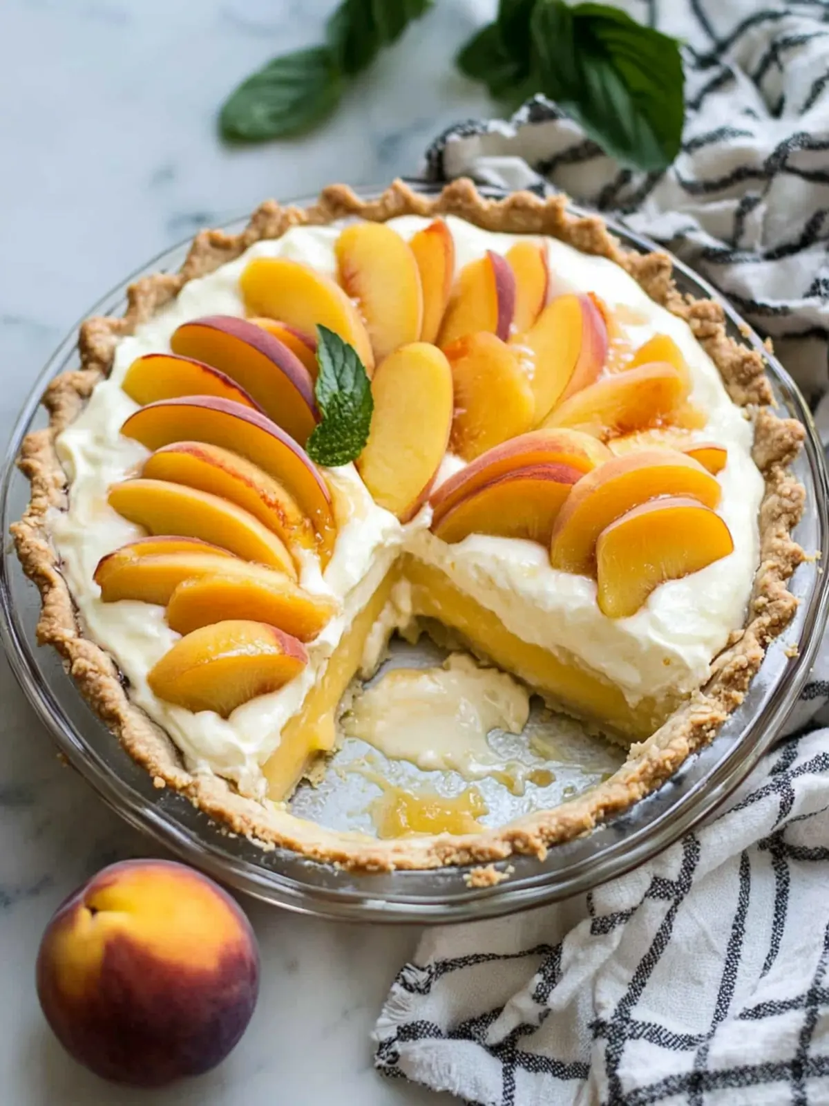 Peaches and Cream Pie with Mascarpone - Sweet Summer Bliss 2 Peaches and Cream Pie (with Mascarpone)