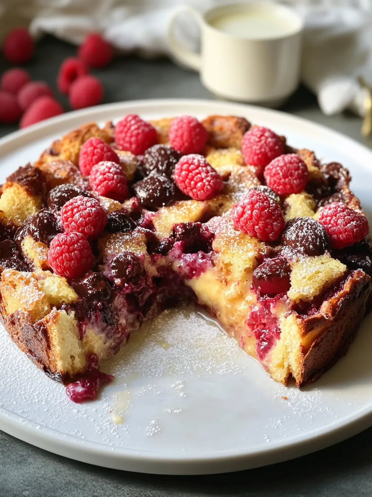 Decadent Dark Chocolate Raspberry Bread Pudding Bliss 3 Dark Chocolate Raspberry Bread Pudding