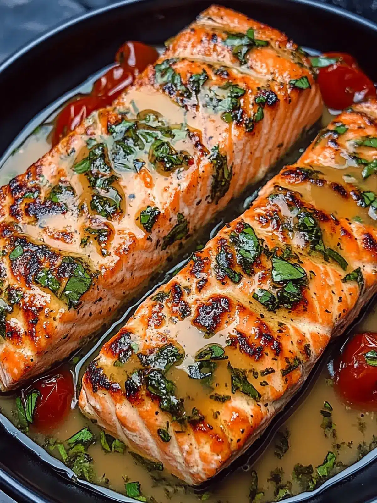Herb Butter Salmon Strips with Tomato Basil Sauce in 30 Minutes 2 Herb Butter Salmon Strips with Tomato Basil Sauce