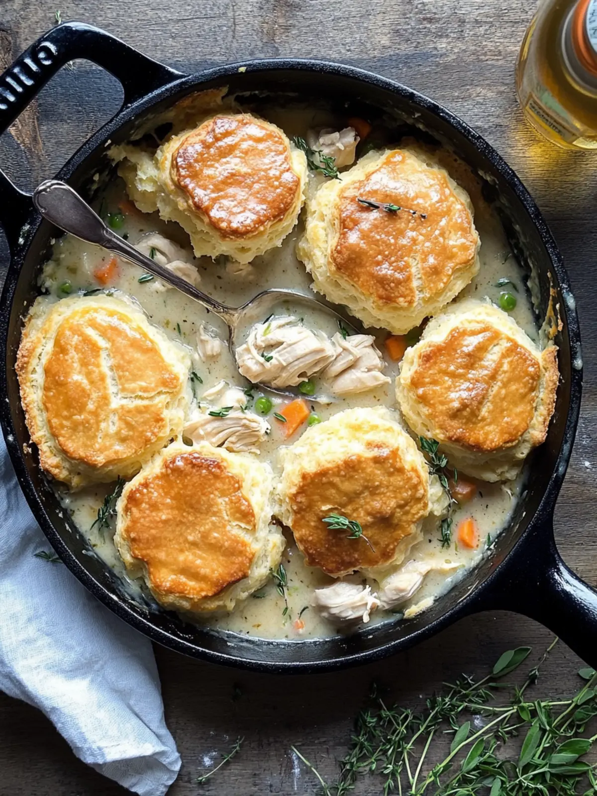 Skillet Chicken Pot Pie with Biscuits: Cozy Family Comfort Dish 2 Skillet Chicken Pot Pie With Biscuits