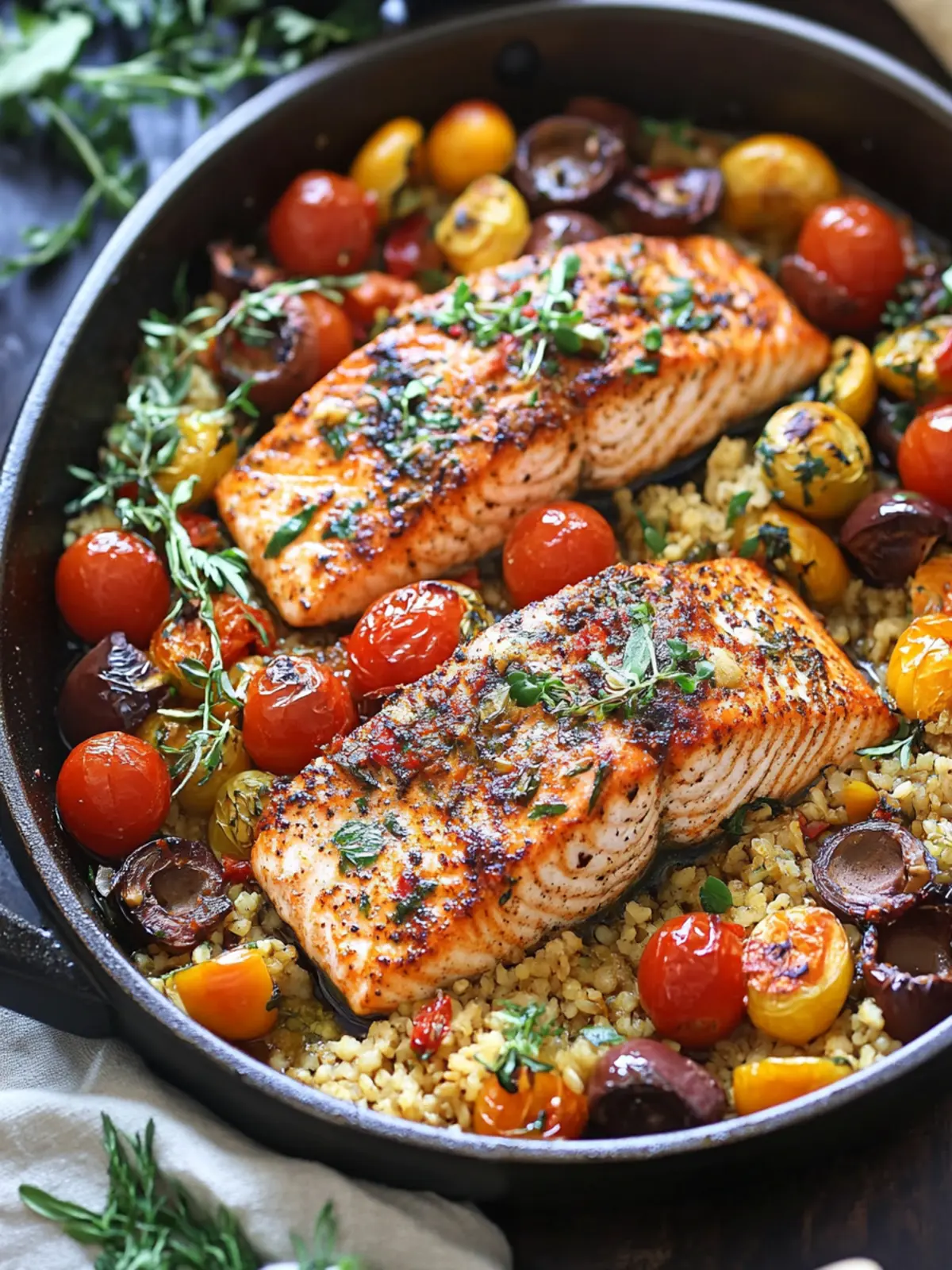 Mediterranean Salmon One-Pan 30-Minute Meal You'll Love 2 Mediterranean Salmon (One-Pan, 30-Minute Meal)