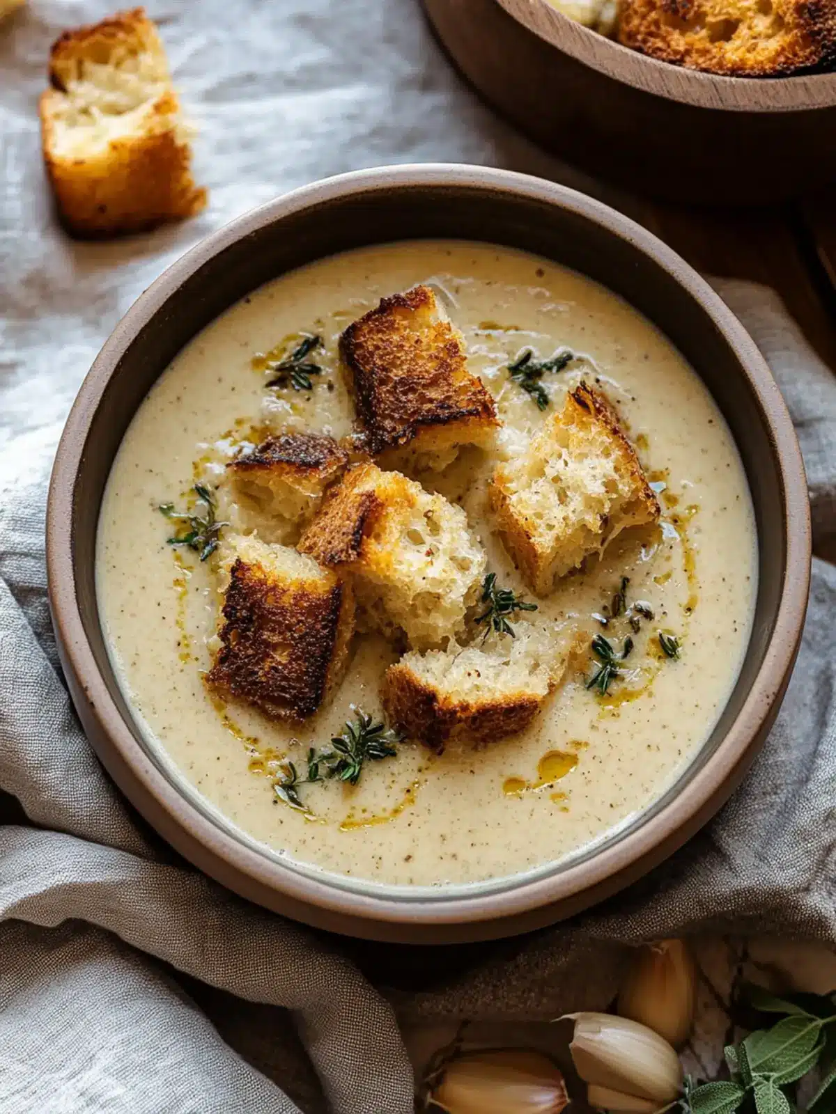 Creamy Garlic Bread Soup: Warm Comfort in Every Sip 3 Creamy Garlic Bread Soup