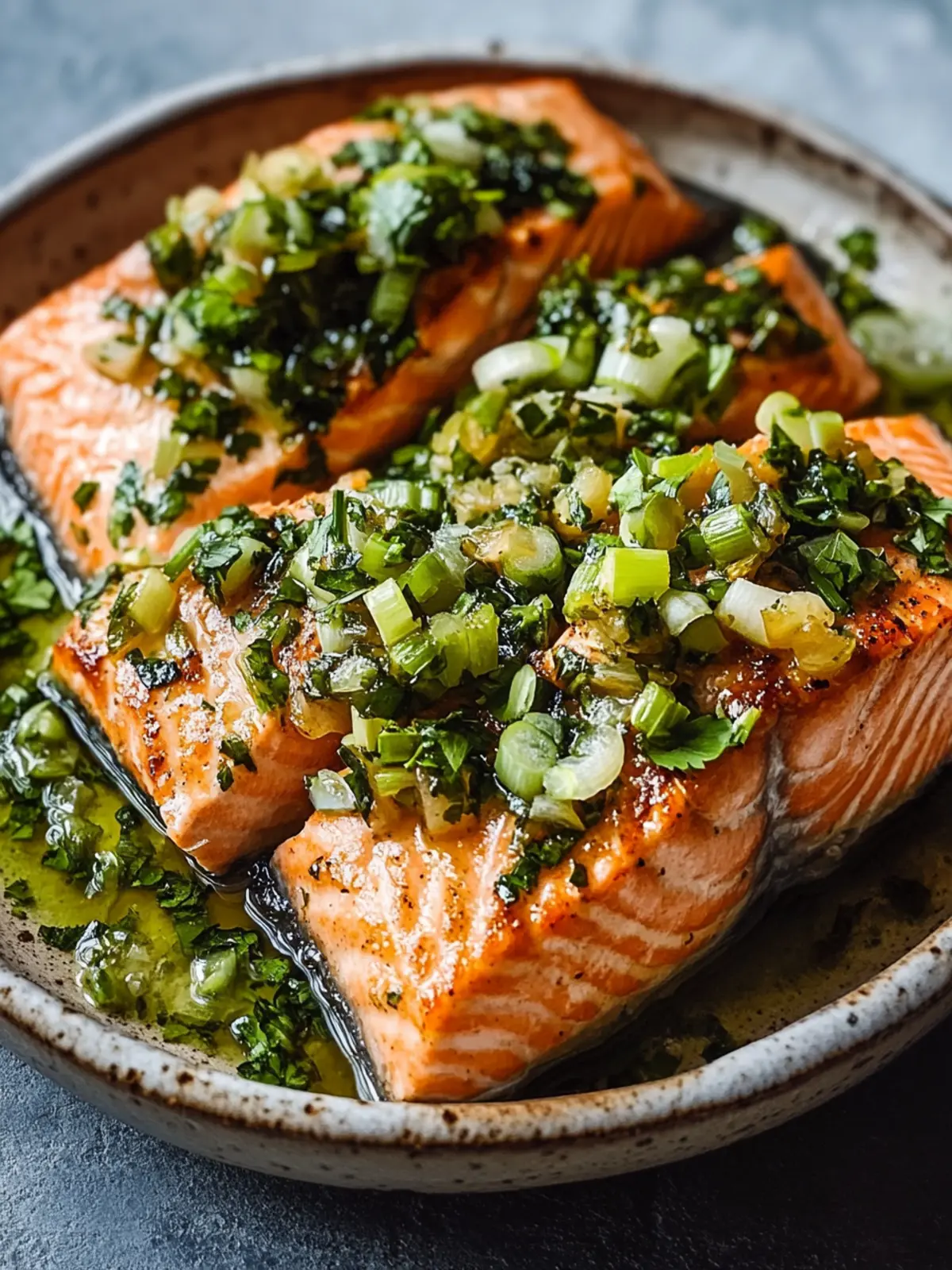 Miso Butter Salmon with Sizzled Scallion Salsa Verde Delight 5 Miso Butter Salmon with Sizzled Scallion Salsa Verde