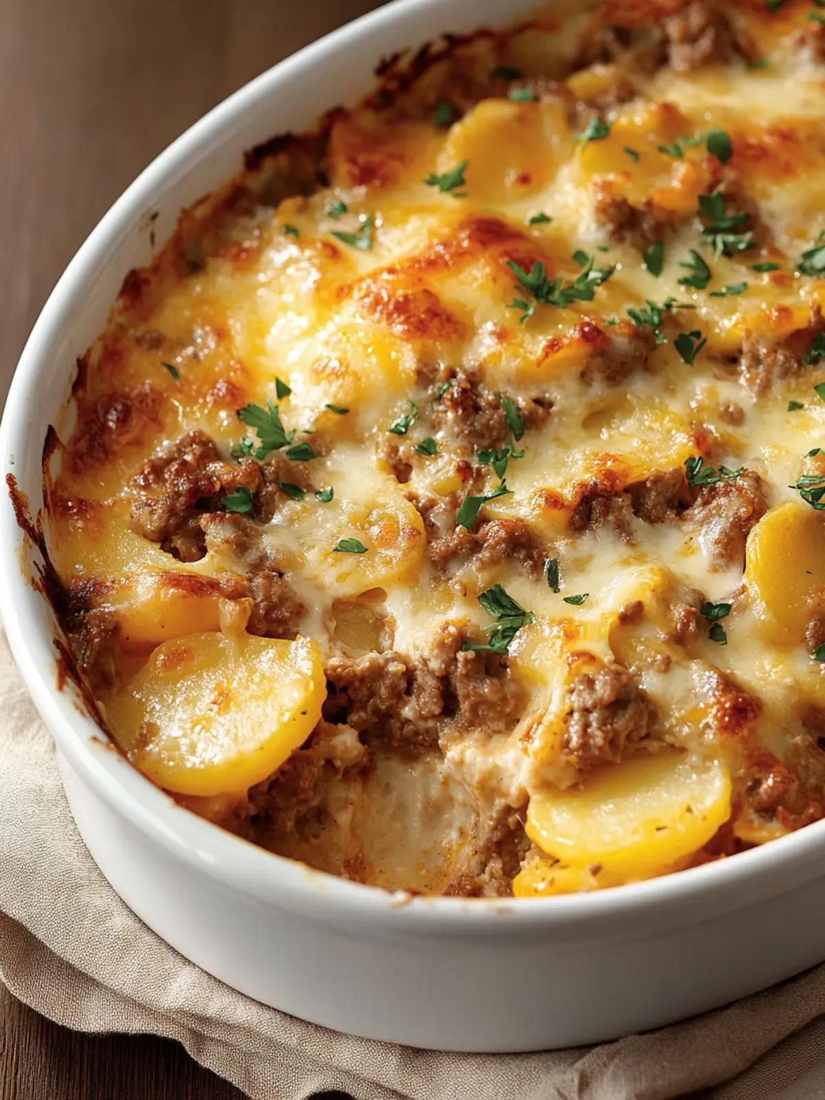 Hobo Casserole: Hearty Ground Beef, Potatoes & Cheese Bliss 2 Hobo Casserole (Ground Beef Recipe)A Cozy, One-Dish Classic Packed with Layers of Beef, Potatoes, and Cheese