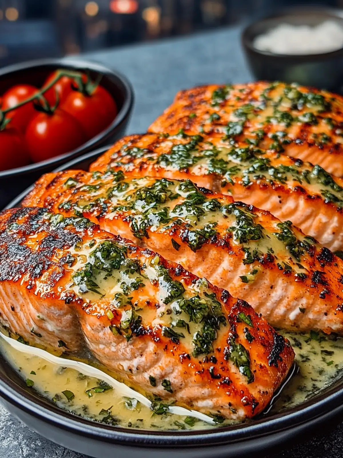 Herb Butter Salmon Strips with Tomato Basil Sauce in 30 Minutes 4 Herb Butter Salmon Strips with Tomato Basil Sauce