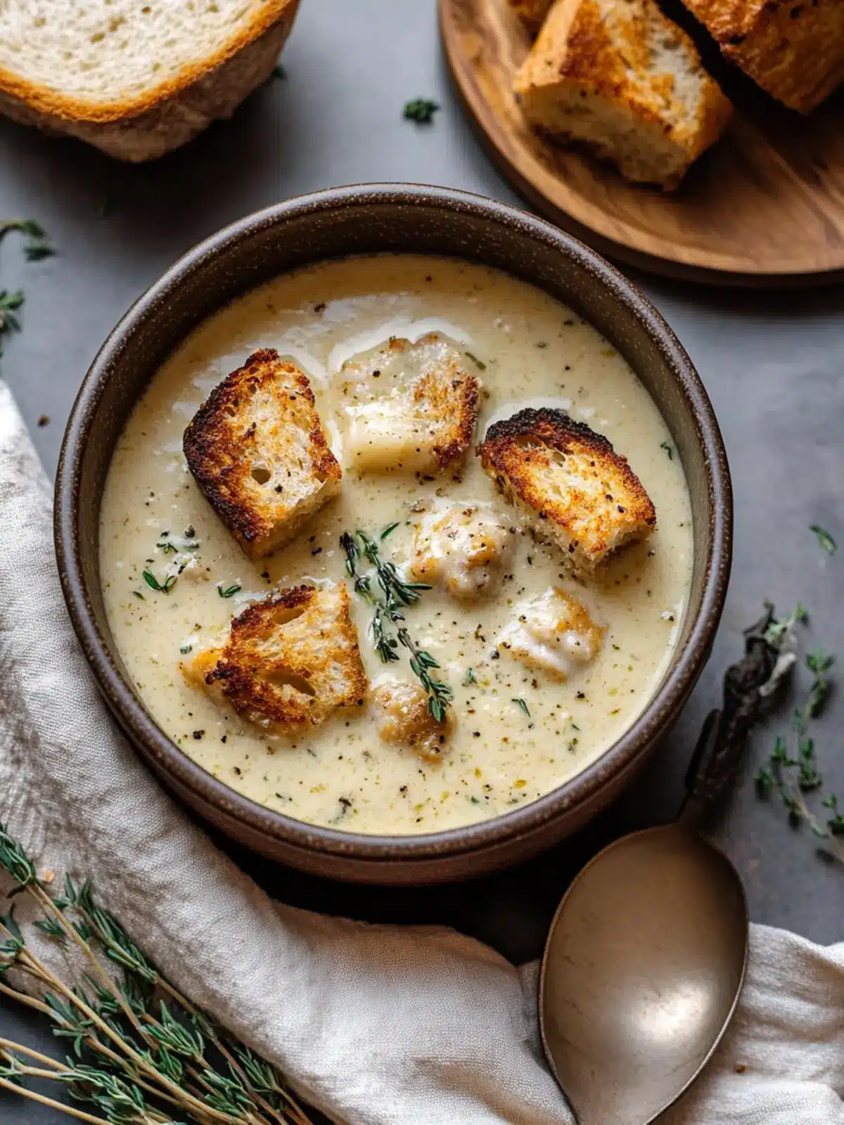 Creamy Garlic Bread Soup: Warm Comfort in Every Sip 5 Creamy Garlic Bread Soup