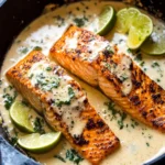 One Skillet Creamy Coconut Lime Salmon: Dinner Bliss Ahead 3 one skillet creamy coconut lime salmon
