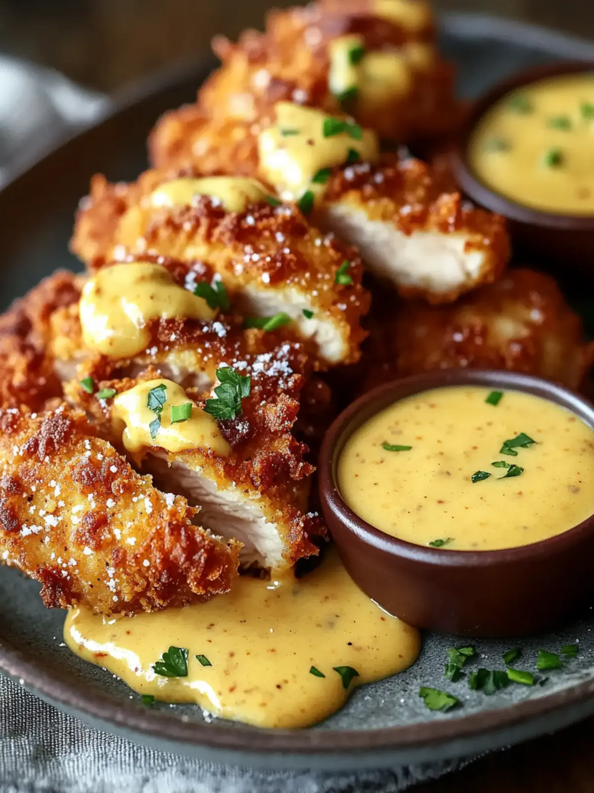 Crispy Pretzel Chicken with Mustard-Cheddar Sauce Made Easy 2 Crispy Pretzel Chicken with Mustard-Cheddar Sauce