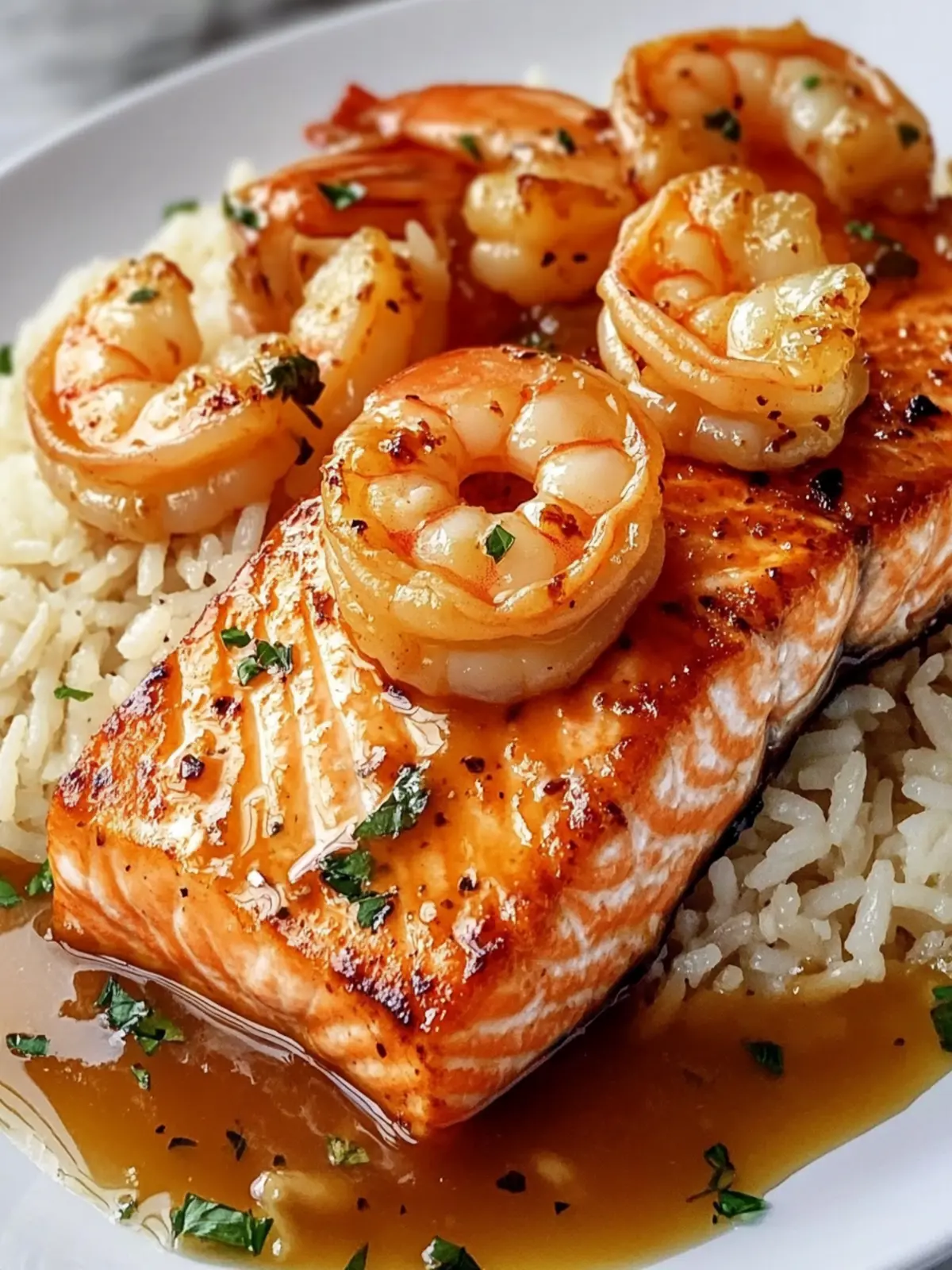 Irresistible Honey Garlic Salmon & Shrimp over Garlic Butter Rice Recipe 4 Honey Garlic Salmon & Shrimp over Garlic Butter Rice Recipe