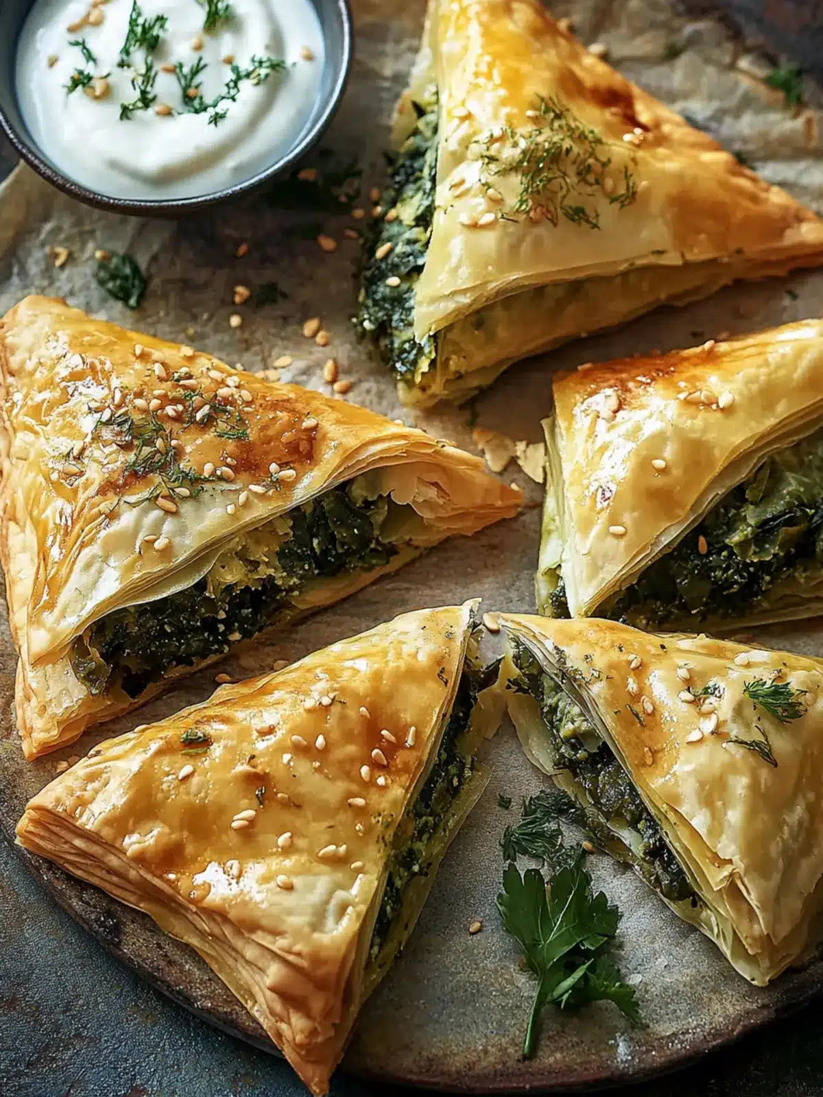 Delicious Spanakopita Triangles: A Greek Pastry Classic Recipe 5 Spanakopita Triangles: A Greek Pastry Classic