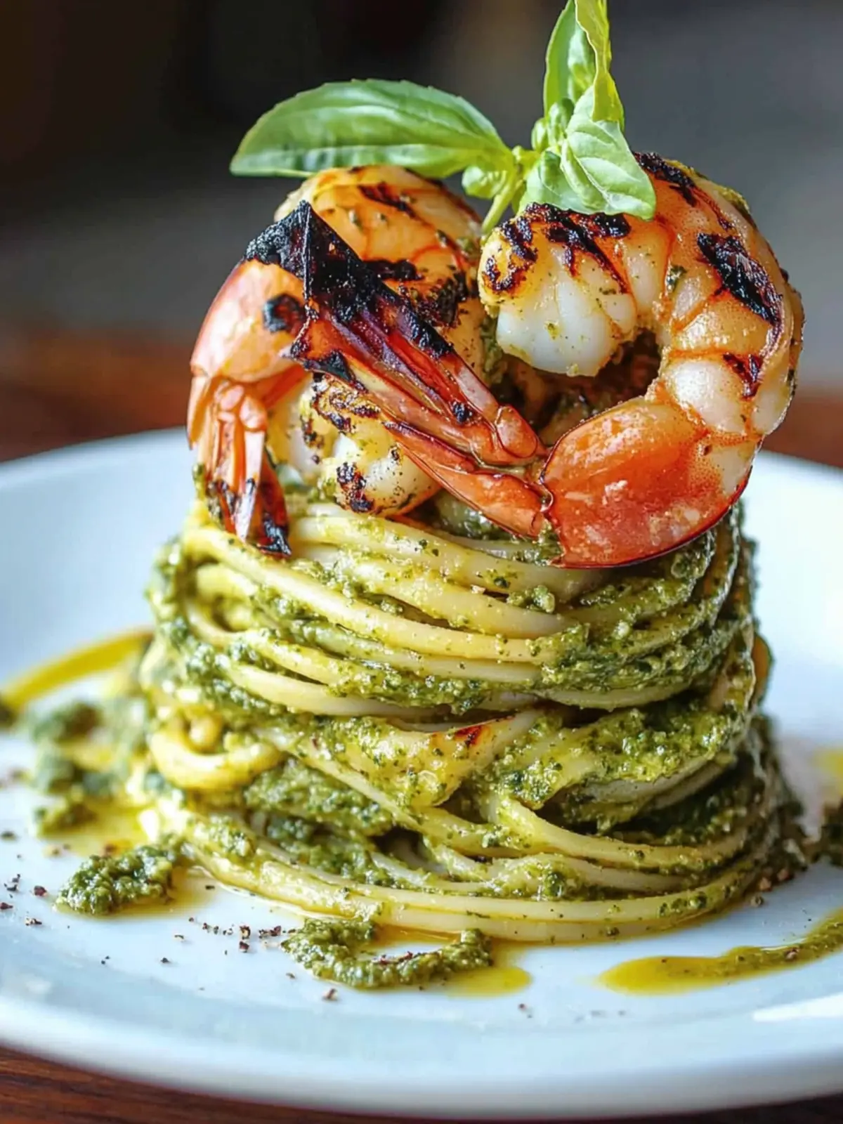 Pesto Pasta and Grilled Shrimp Stack for a Gourmet Feast 5 Pesto Pasta and Grilled Shrimp Stack