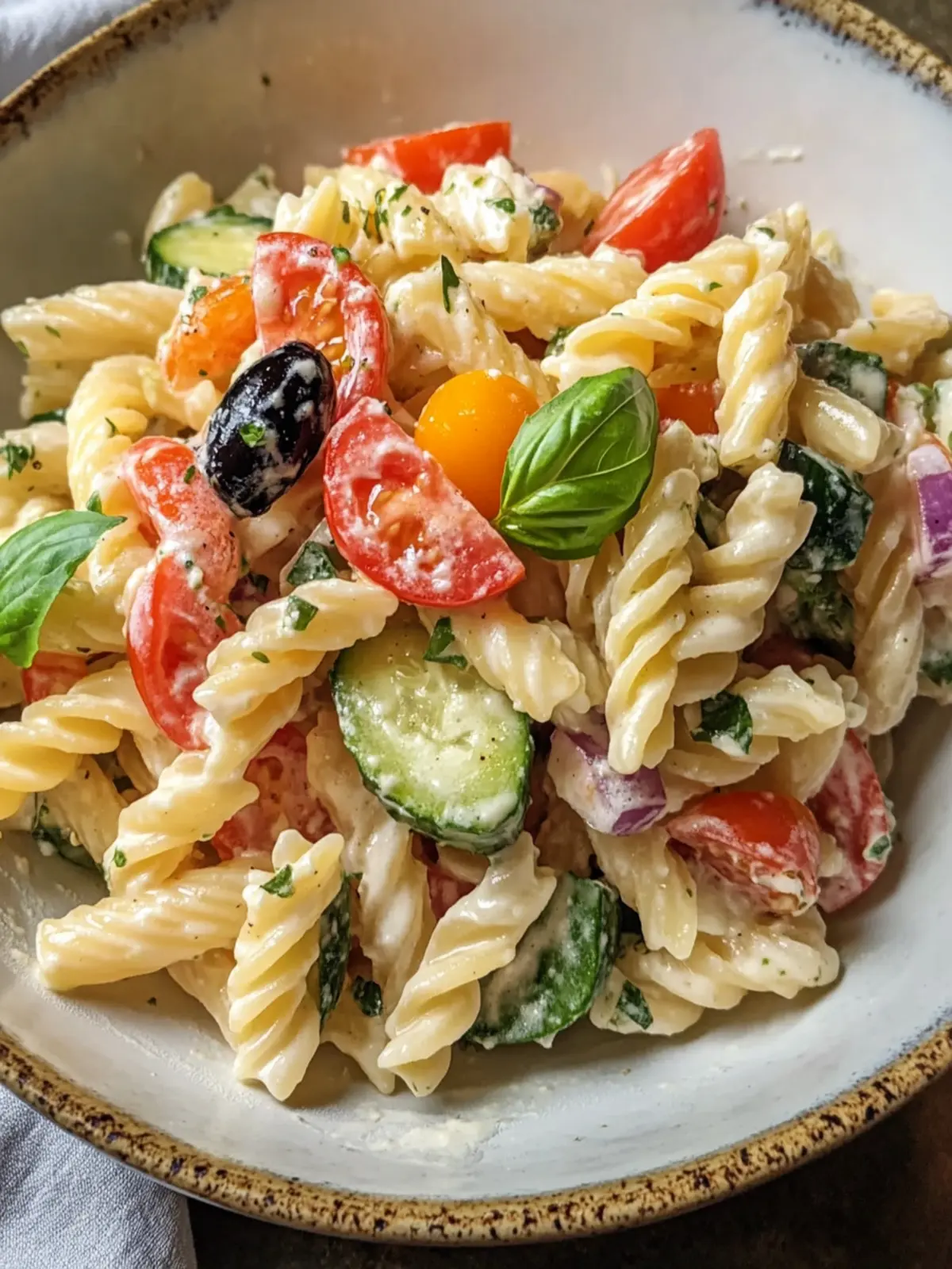 Creamy Pasta Salad Recipe for Effortless Summer Gatherings 4 Creamy pasta salad recipe