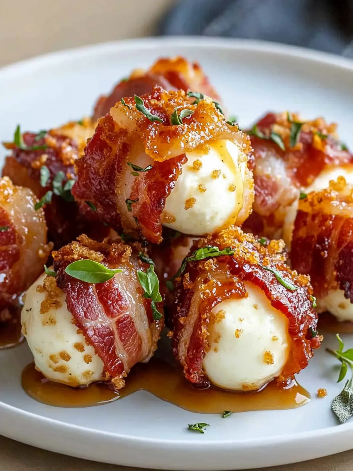 Crispy Bacon Mozzarella Poppers with Sweet Maple Glaze Bliss 3 Crispy Bacon Mozzarella Poppers with Sweet Maple Glaze – Easy Party Appetizer Recipe