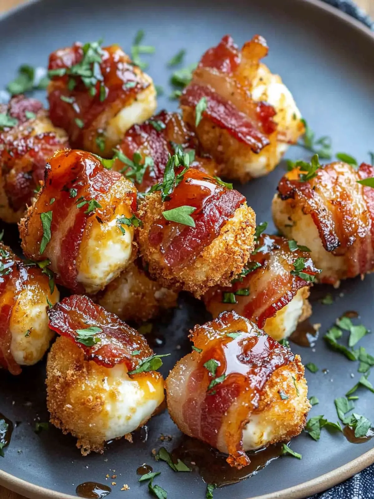 Crispy Bacon Mozzarella Poppers with Sweet Maple Glaze Bliss 5 Crispy Bacon Mozzarella Poppers with Sweet Maple Glaze – Easy Party Appetizer Recipe