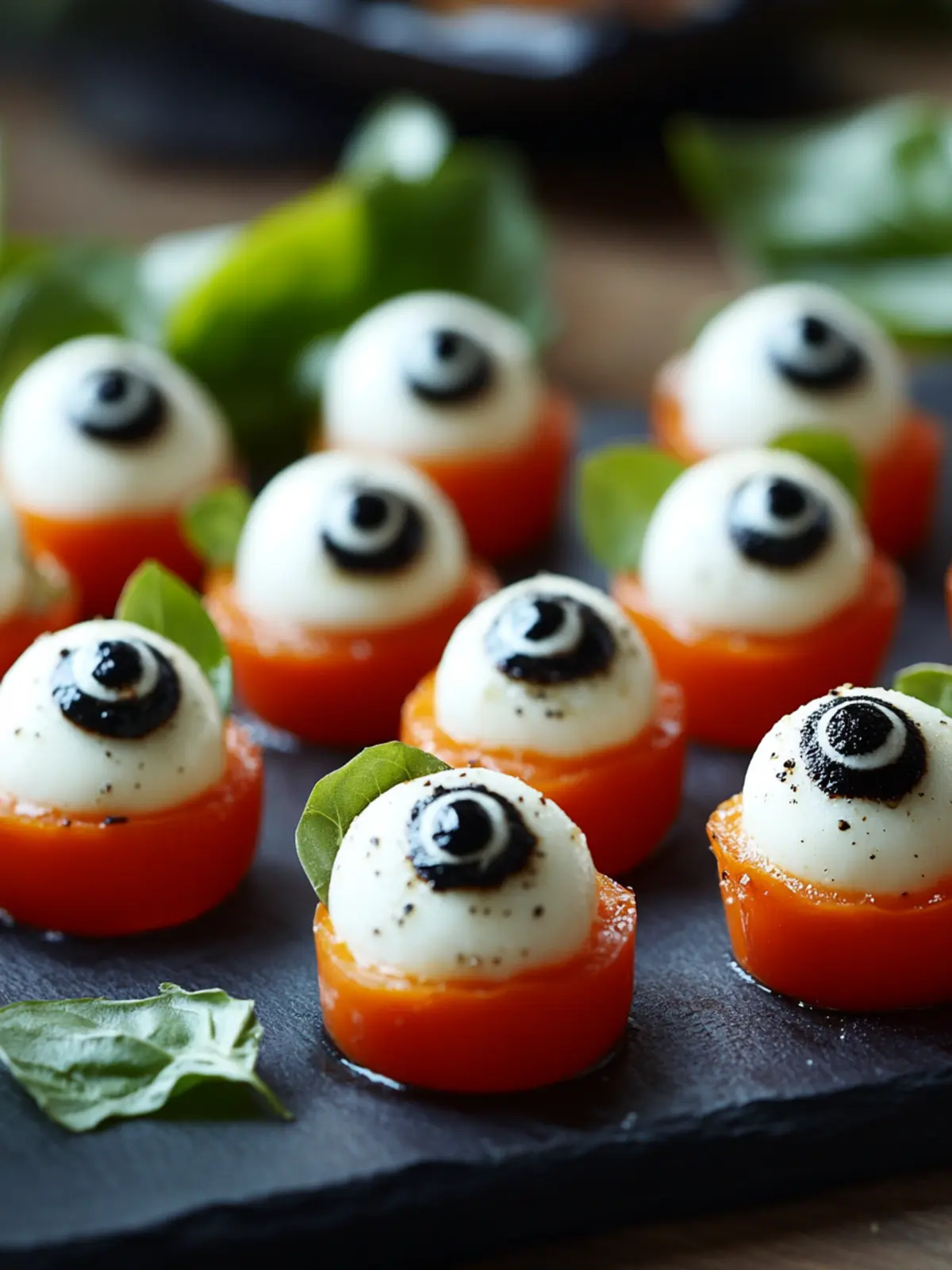 Halloween Eyeball Caprese Bites: Spooky Classic Appetizer 4 Halloween Eyeball Caprese Bites: A Spooky Twist on a Classic