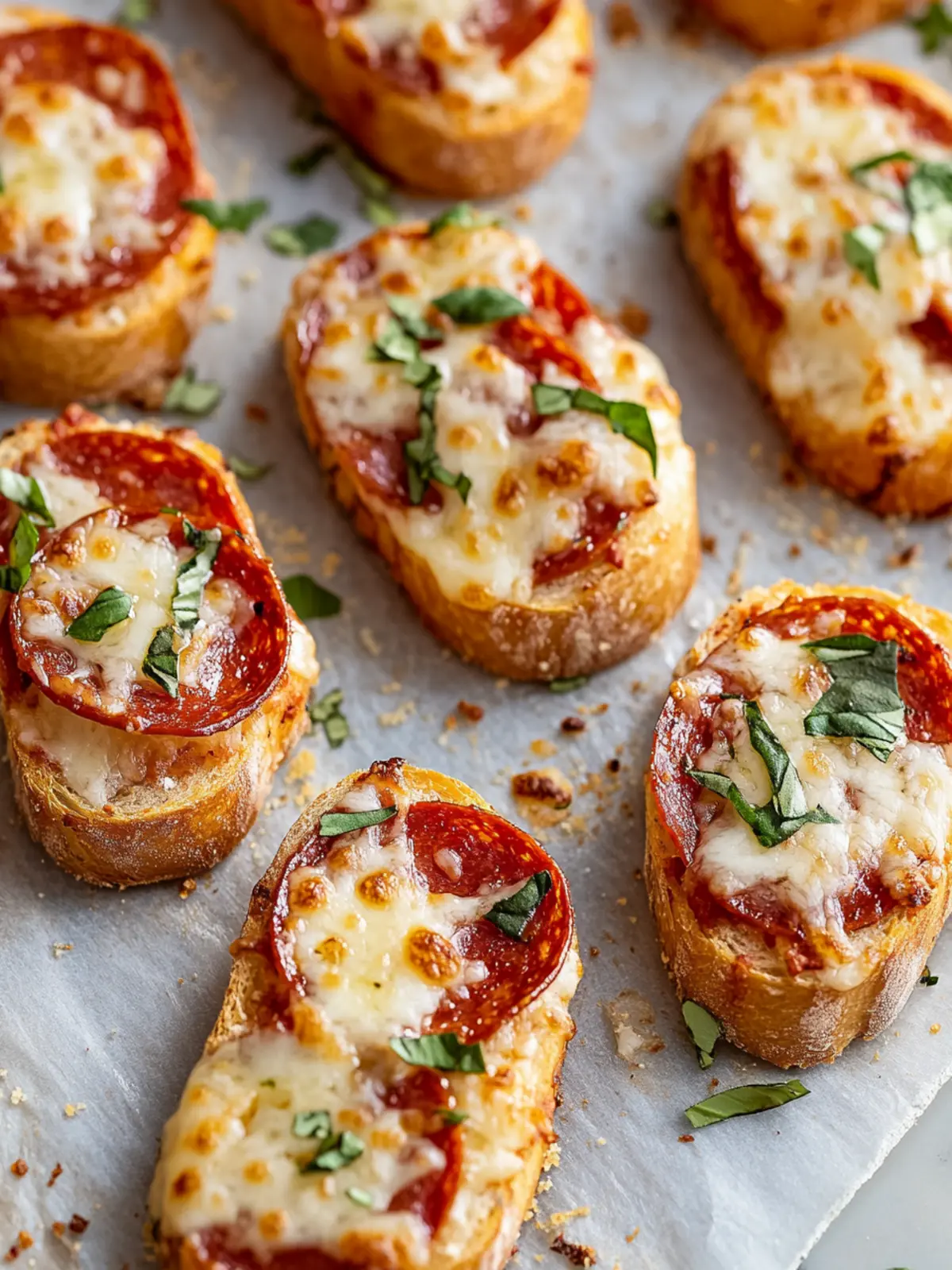 Baguette Pizza Bites: Crunchy, Cheesy Joy for Parties 4 Baguette Pizza Bites : Crunchy, Cheesy, and Perfect for Parties