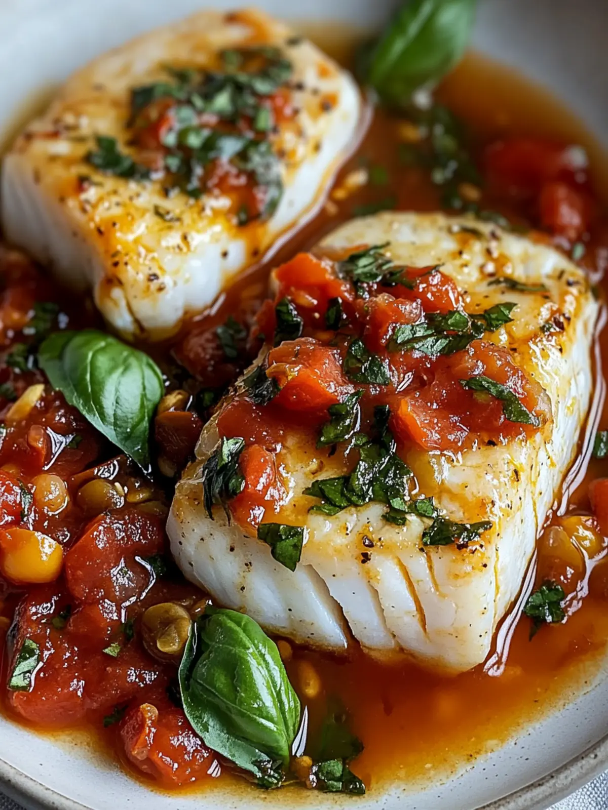 Savor Pan-Seared Mediterranean Cod in Tomato Basil Sauce Today 2 Pan-Seared Mediterranean Cod in Tomato Basil Sauce