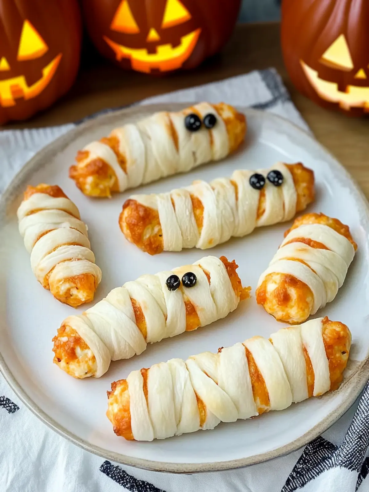 Mummy Mozzarella Sticks: Fun 3-Ingredient Halloween Treat 4 Mummy Mozzarella Sticks: 3-Ingredient Halloween Appetizer