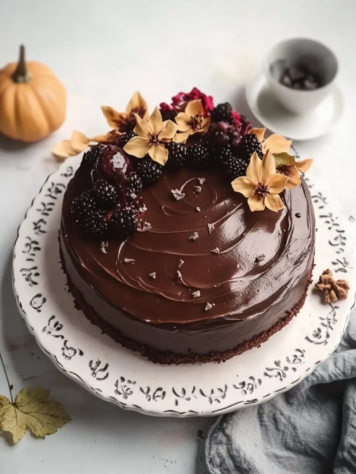 Indulgent Autumn Chocolate Cake: Vegan & Gluten-Free Delight 3 Autumn Chocolate Cake (vegan & gluten-free)