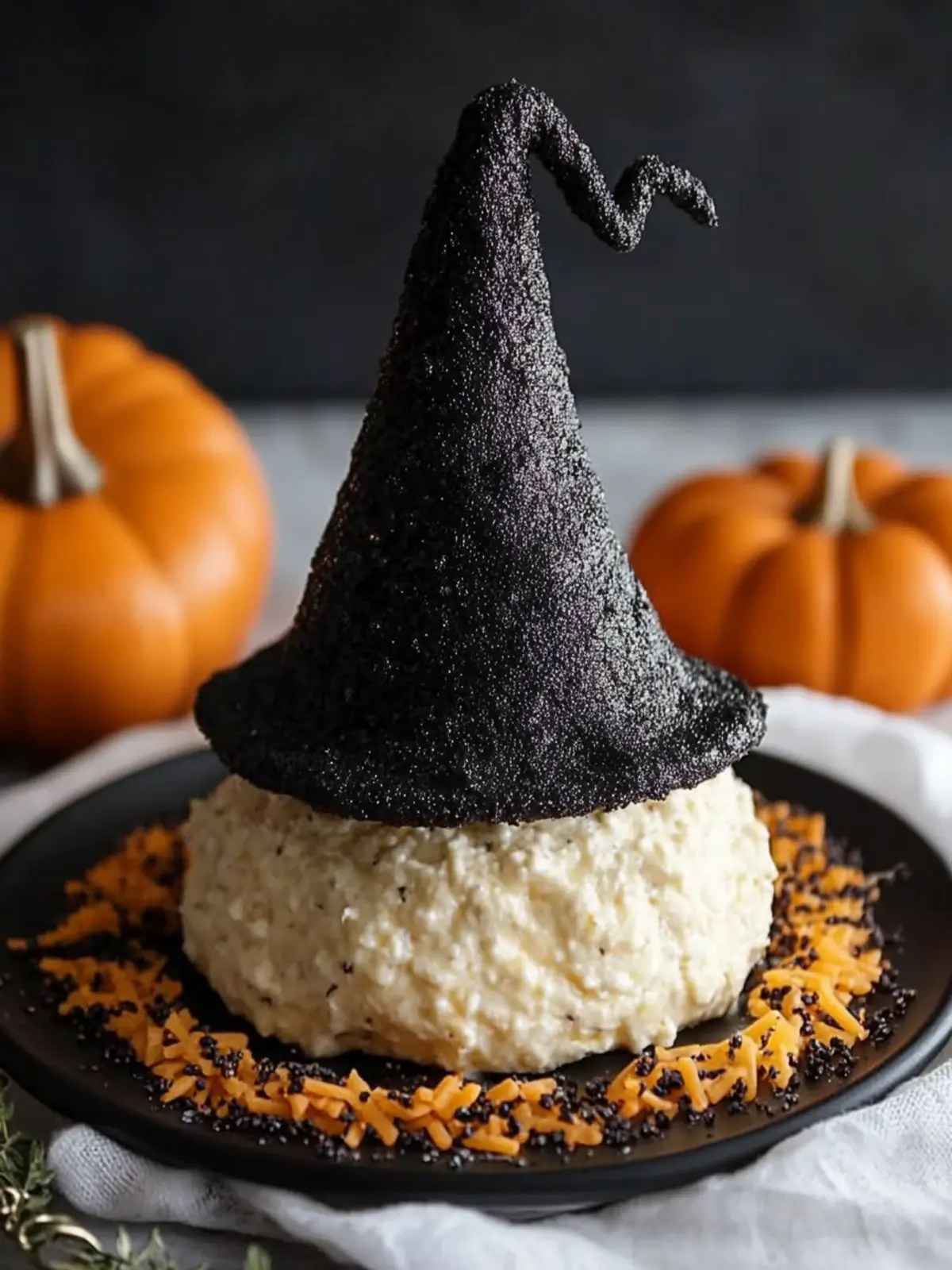 Create the Perfect White Cheddar Witch Hat Halloween Cheese Ball 4 White Cheddar Witch Hat Halloween Cheese Ball