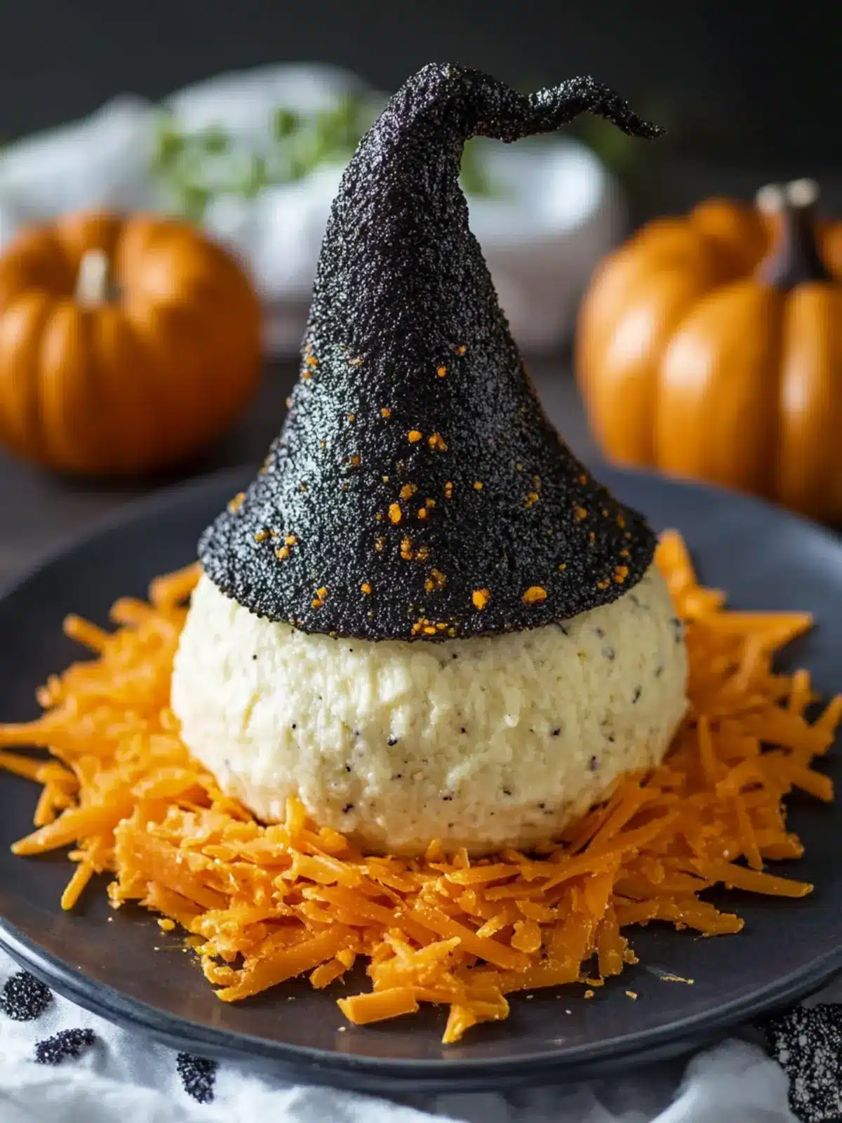 Create the Perfect White Cheddar Witch Hat Halloween Cheese Ball 3 White Cheddar Witch Hat Halloween Cheese Ball