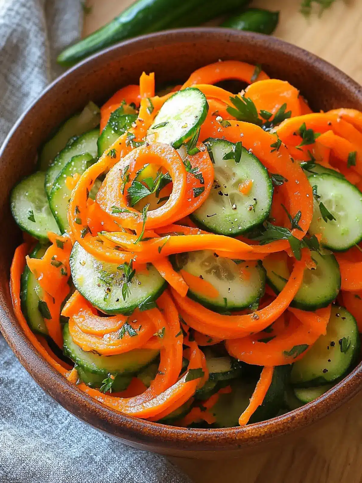 Crisp Cucumber Carrot Salad – A Quick Refreshing Delight 2 Crisp Cucumber Carrot Salad – Refreshing & Quick Recipe
