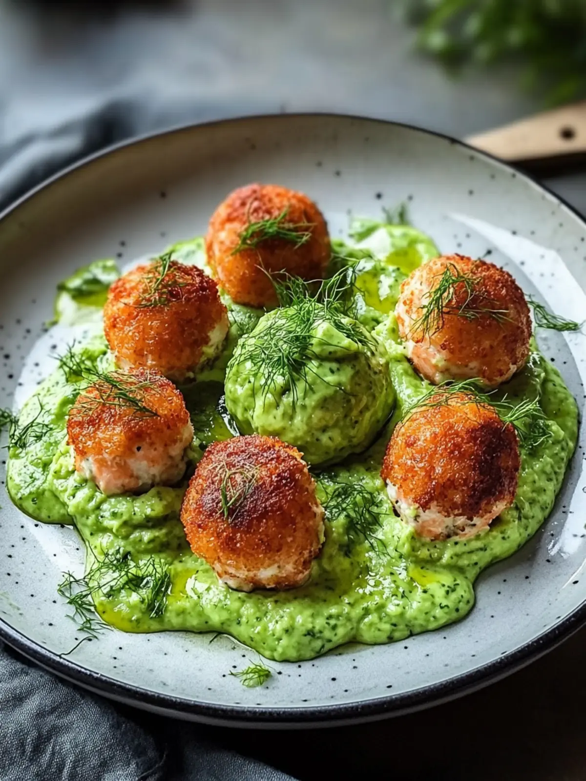 Salmon Balls with Creamy Avocado Sauce for Quick Healthy Snacking 3 Salmon Balls with Creamy Avocado Sauce