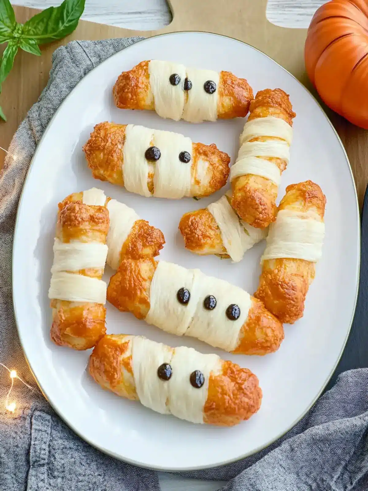 Mummy Mozzarella Sticks: Fun 3-Ingredient Halloween Treat 2 Mummy Mozzarella Sticks: 3-Ingredient Halloween Appetizer