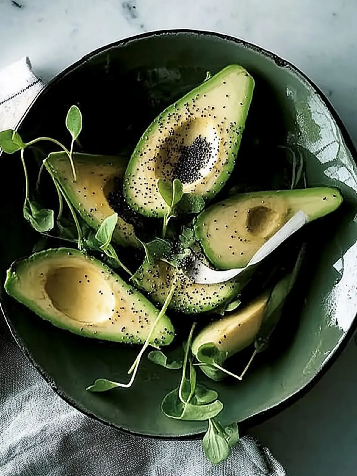 Sliced Avocado with Poppy Seed Vinaigrette: A Bright Delight 4 Recipe: Sliced avocado with poppy seed vinaigrette