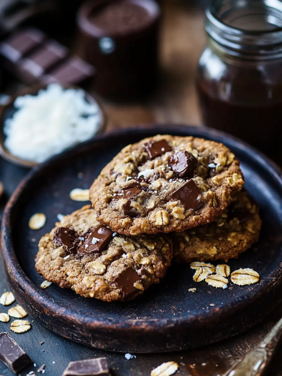 Delicious Oat, Coconut & Walnut Chocolate Chunk Cookies You’ll Love 3 Oat, Coconut & Walnut Chocolate Chunk Cookies