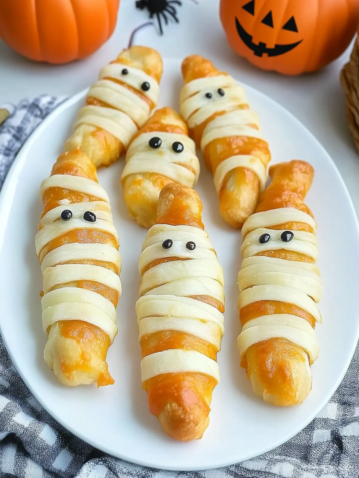 Mummy Mozzarella Sticks: Fun 3-Ingredient Halloween Treat 5 Mummy Mozzarella Sticks: 3-Ingredient Halloween Appetizer