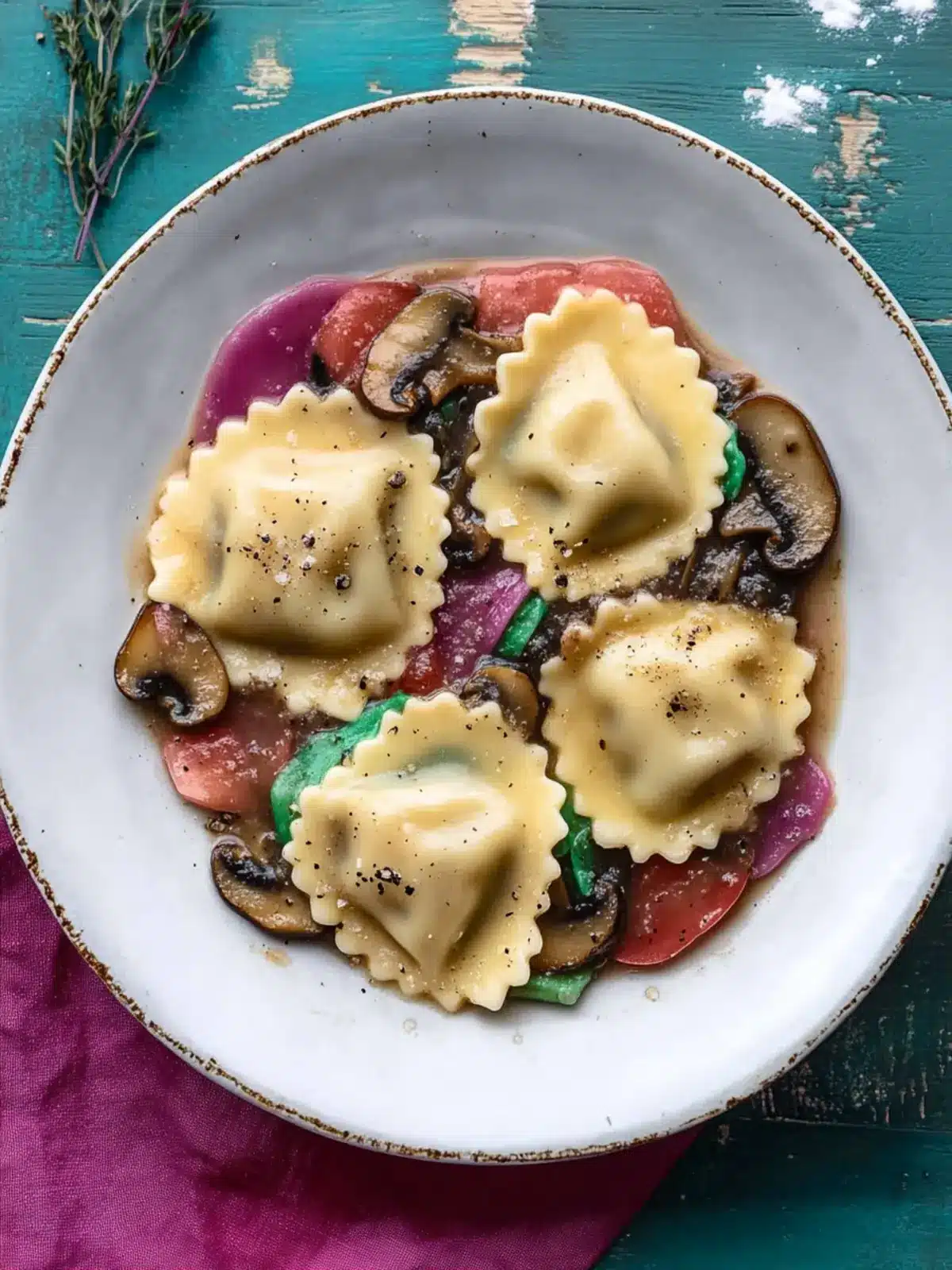 Vegan Mushroom Ravioli That Celebrates Pride Month Vibrantly 4 Vegan Mushroom Ravioli
